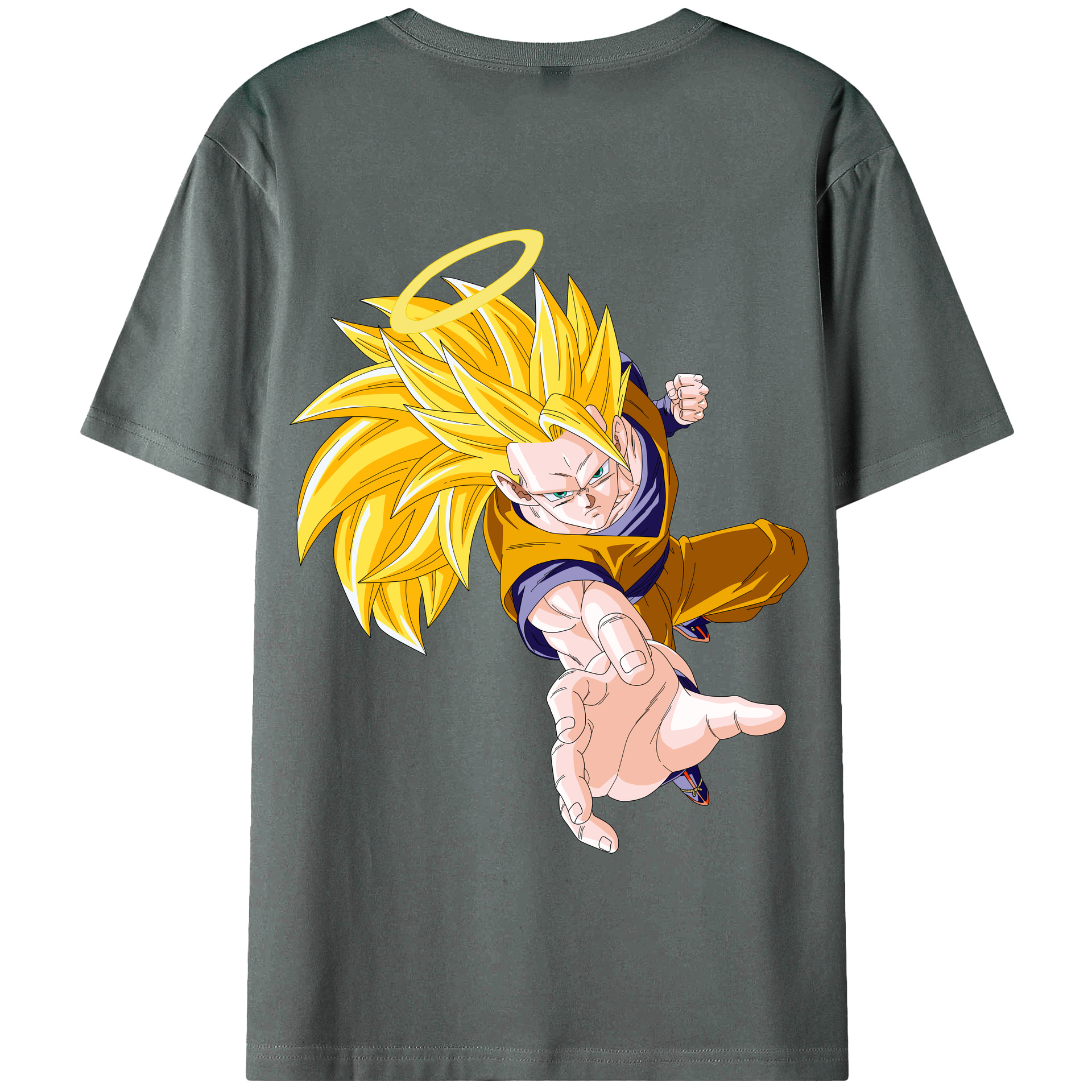 （画像用） ドラゴンボール 孫悟空（そん ごくう）Son Goku カカロット DRAGON BALL Kakarotto 綿100％半袖Tシャツ（背面プリント）